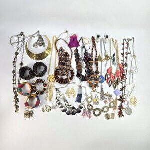 Boho Jewelry Lot 40pc Necklaces Earrings Bracelets